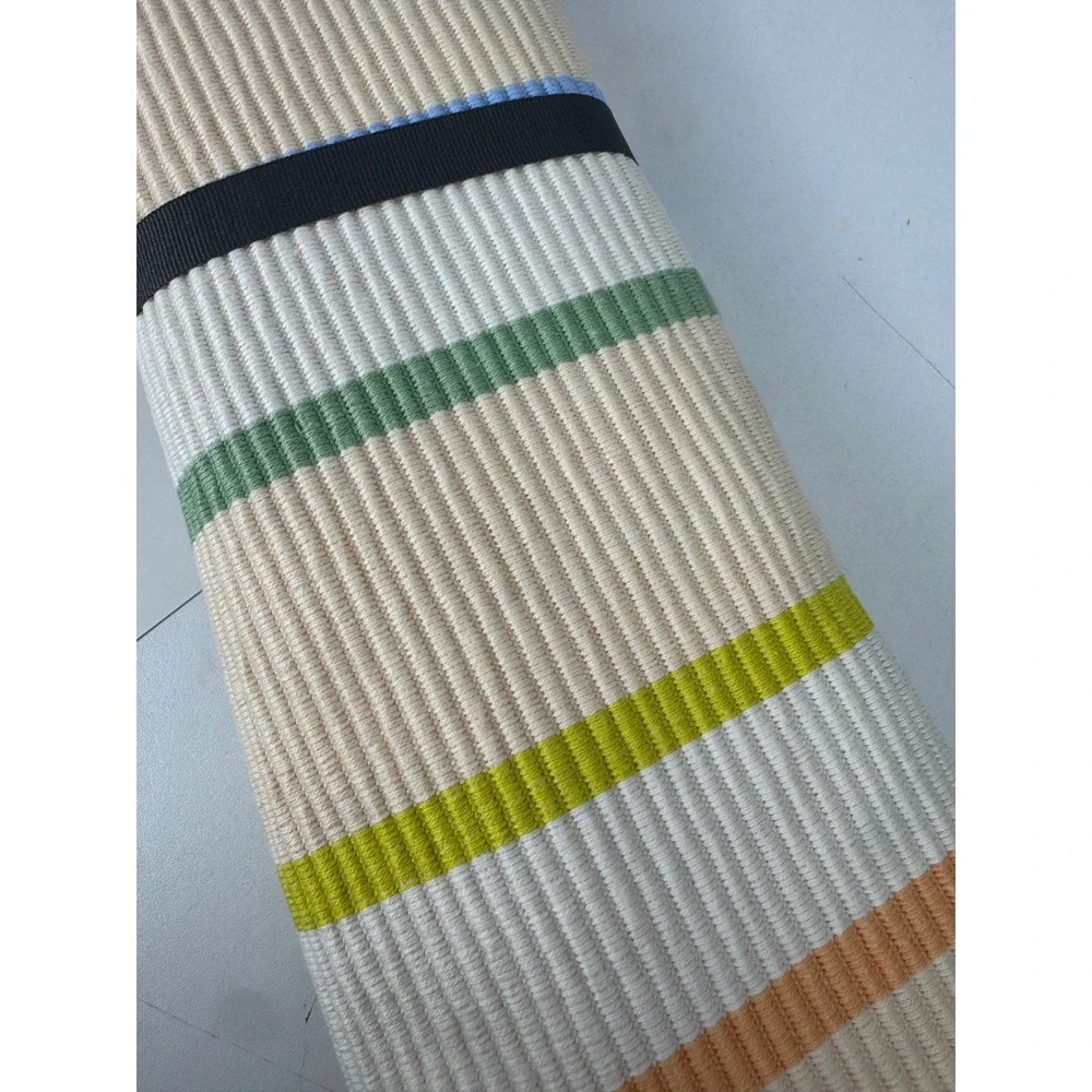 Room Essentials Striped Cotton Table Runner Multi Color 14x72 Ribbed Texture NEW